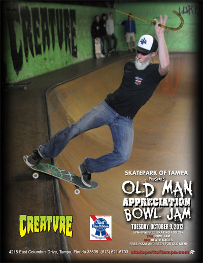 Tuesday, October 9, 2012 is the Old Man Bowl Jam